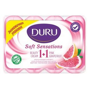 Мыло Duru Soft Sensations 1+1 Грейпфрут экопак 4*90 г фото