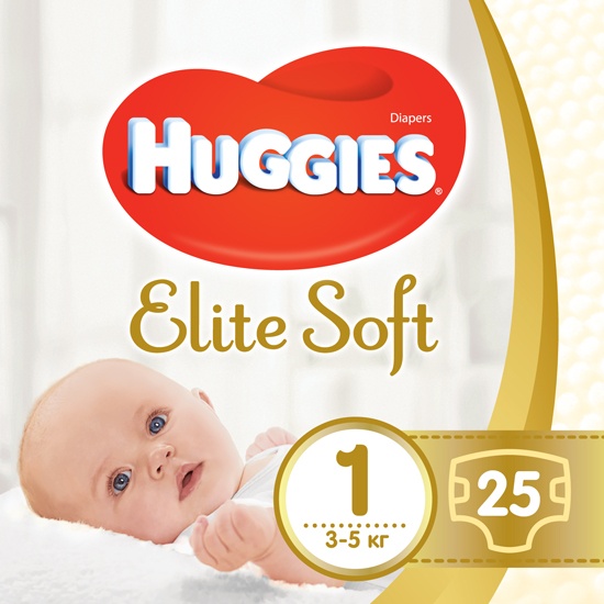 Підгузки Huggies Elite Soft 1 3-5 кг 25 шт. Conv фото