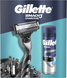 Подарочный набор Gillette Mach3 Станок для бритья мужской (бритва) Charcoal с 1 сменным картриджем + Гель для бритья 200 мл  фото 2