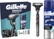 Подарунковий набір Gillette Mach3 Станок для гоління чоловічий (бритва) Charcoal з 1 змінним картриджем + Гель для гоління 200 мл  фото 1