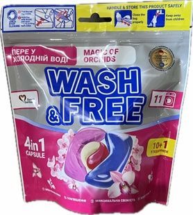 Капсули для прання Wash&Free Універсал Магія орхідей 10+1шт фото