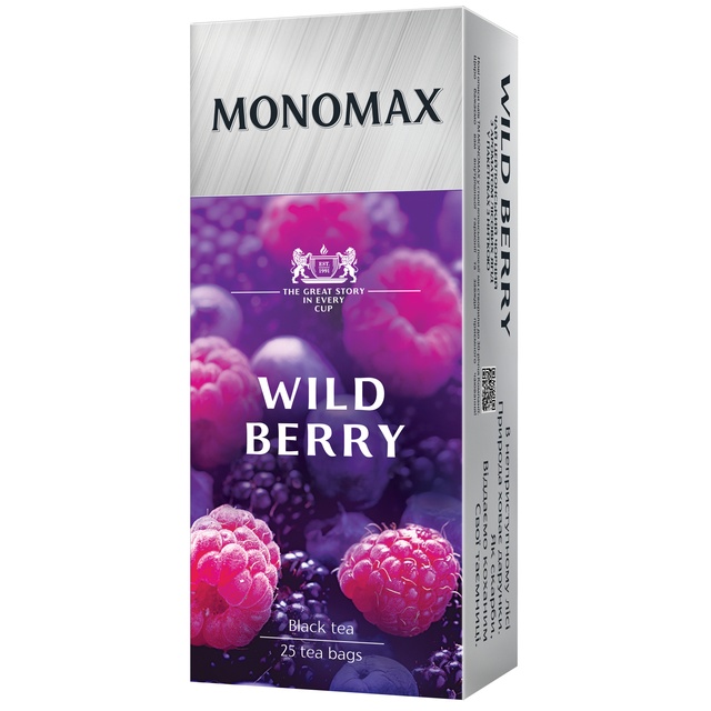 Чай чорний пакетований Мономах Wild Berry 25 х 1,5 г фото