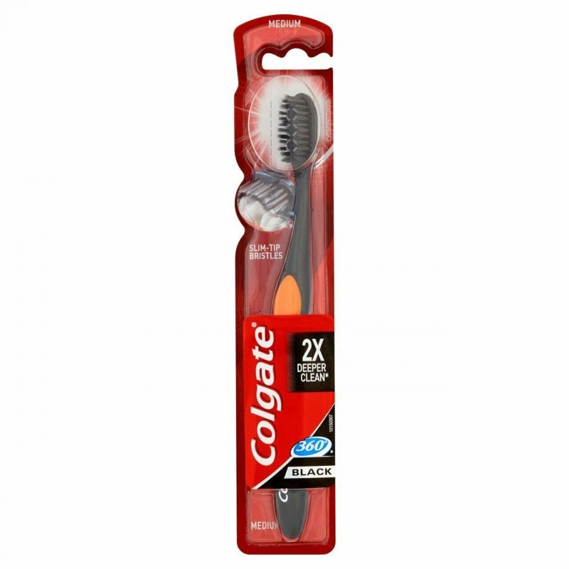 Зубна щітка Colgate 360 Charcoal Siyah Medium фото