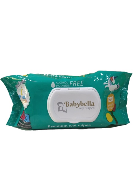 Вологі серветки дитячі Babylbella "Ultra Soft" з клапаном, без алкоголю, 120 шт. фото