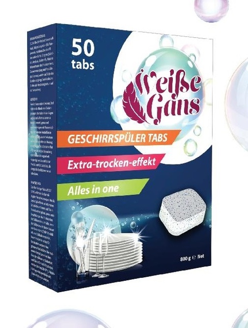 WEISE GANS TABS - Таблетки для посудомоечных машин 50 шт фото