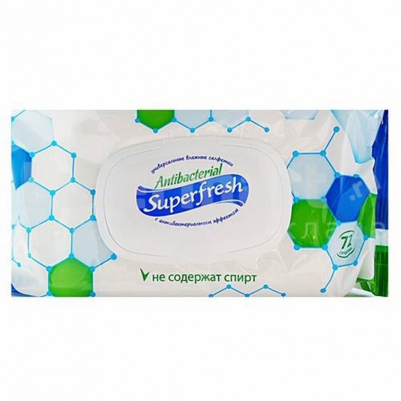 Вологі серветки Superfresh Antibacterial 72 шт. фото