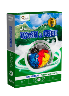 Пральний порошок Wash&Free Універсал Гірська свіжість 400г фото