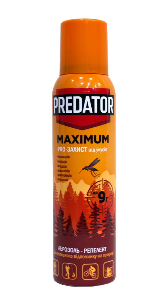 Аэрозольное репеллентное средство PREDATOR Maximum, 150мл. фото