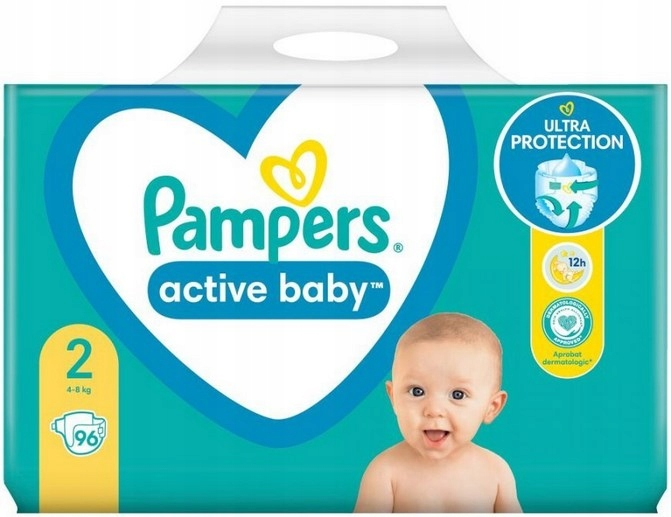 Подгузники Pampers Active Baby Размер 2 (4-8 кг) 96 шт фото