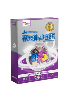 Пральний порошок Wash&Free Універсал жасмін та марсельське мило 400г фото