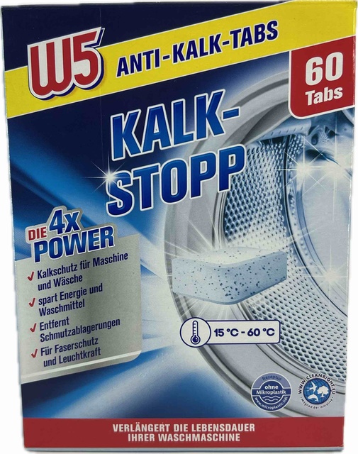 Таблетки від утворення накипу для пральних машин W5 Kalk-Stop 60 шт фото