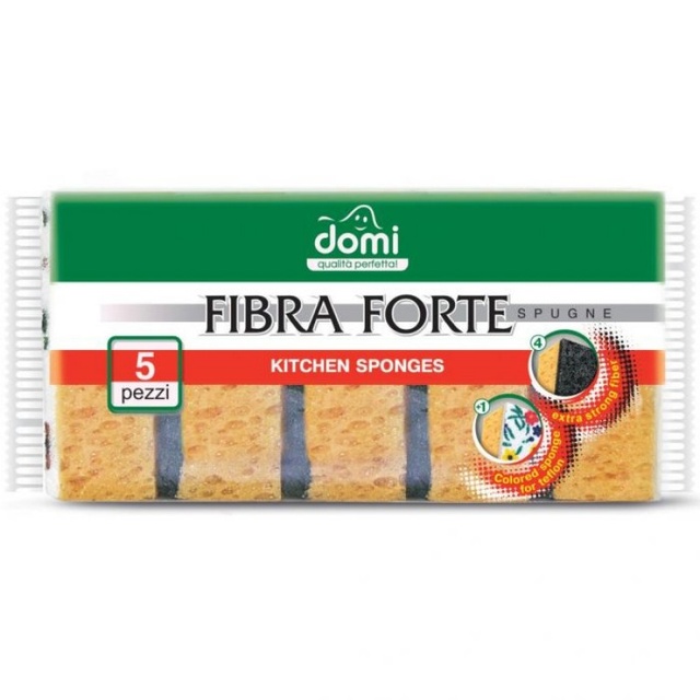 Губки кухонні Domi Fibra Forte 5 шт фото