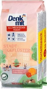 Салфетки влажные универсальные DenkMit с ароматом розы и миндаля, 2*50 шт. фото
