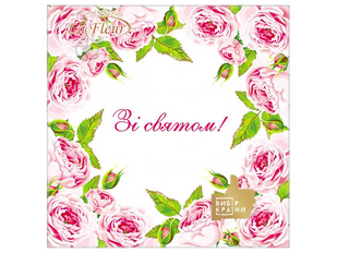 Салфетка декоративная La Fleur Розовая рамка 2 слоя 33х33см 16шт фото