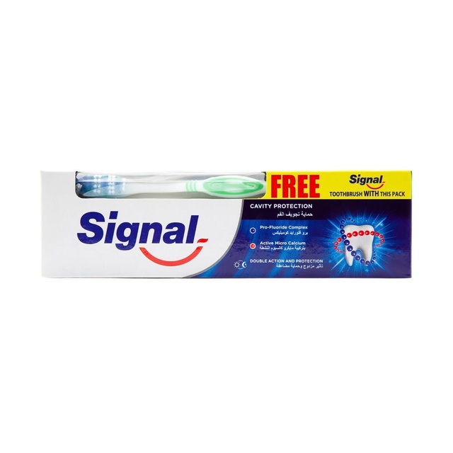Зубна паста Signal Cavity Protection 100 мл + зубна щітка фото