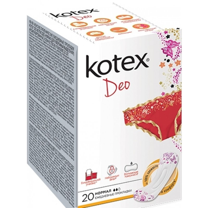 Ежедневные гигиенические прокладки Kotex Lux Normal Deo 20 шт фото