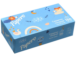 Салфетки бумажные Papero, двухслойные, 150 листов, 190&times;200мм, цвет белый фото