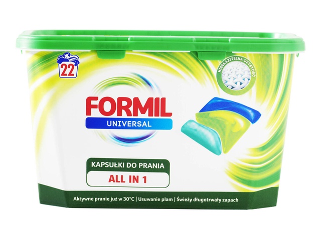 Капсули для прання Formil 3в1 Universal, 22 шт. фото