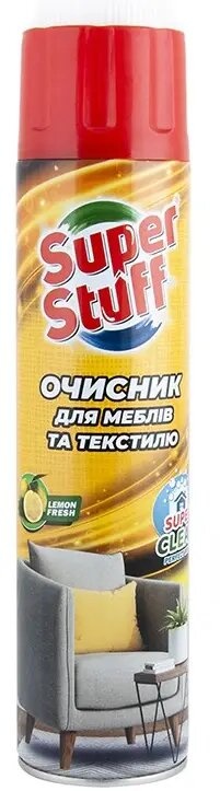 Очисник Super Stuff для м'яких меблів та текстилю аерозоль, Лимон 650мл фото