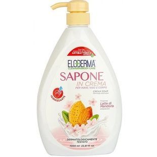 Жидкое антибактериальное крем-мыло Eloderma Almond milk дозатор 1000 мл фото