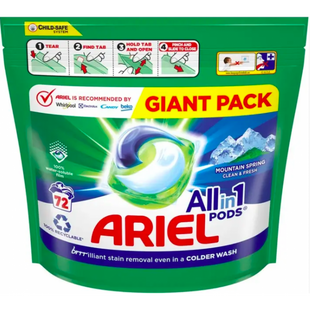 Капсулы для стирки Ariel Pods All in 1 Горный родник 72 шт фото