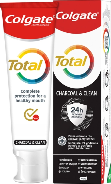 Зубная паста Colgate Total Charcoal & Clean антибактериальная с активированным углем 75 мл фото