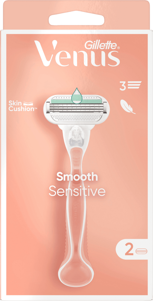 Бритва Venus Smooth Sensitive, 1 станок + 2 змінні касети фото