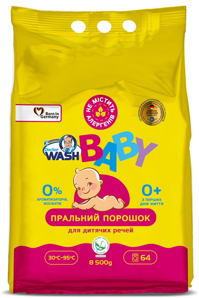 Пральний порошок дитячого одягу Doctor Wash Baby 8,5кг фото