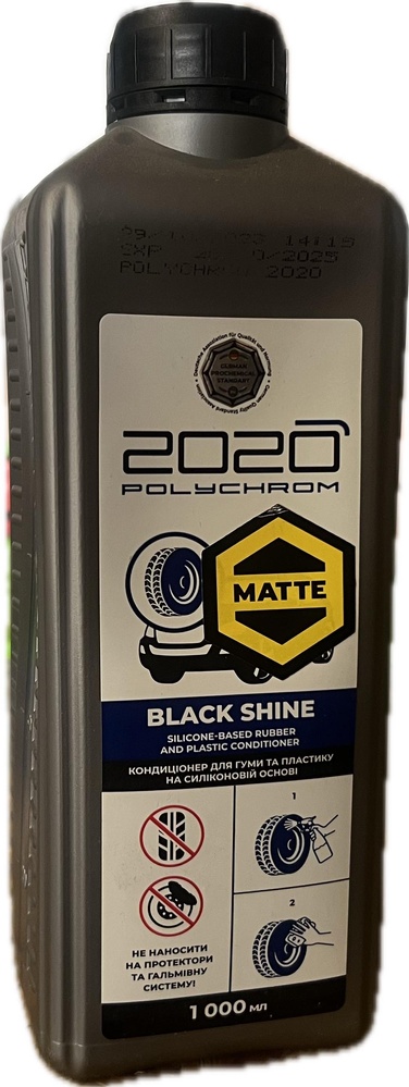 Кондиционер для резины и пластика POLYCHROM 2020 "BLACK SHINE" Matte, 1 л фото