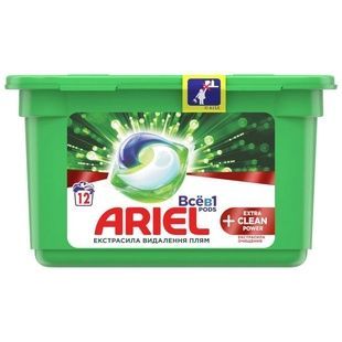 Капсули для прання Ariel Pods Все-в-1 + Екстра OXI Effect 12 шт. фото