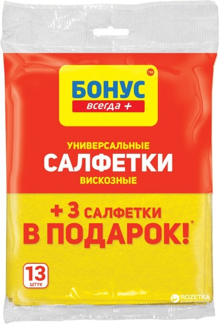 Серветки Бонус універсальних віскозних 10 шт фото