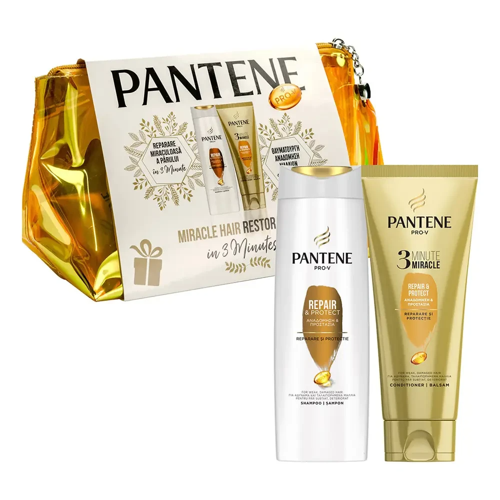 Подарочный набор Pantene Miracle Hair Restore (шампунь 360 мл + кондиционер 200 мл) фото