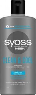 Шампунь SYOSS Men Clean & Cool с Ментолом для нормальных и жирных волос 440 мл фото