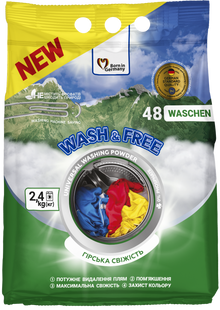 Пральний порошок Wash&Free Універсал Гірська свіжість 2,4кг фото