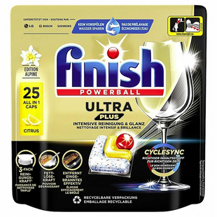 Таблетки для ПММ Finish Powerball Ultimate Plus  (чорні ) Лимон 25шт фото