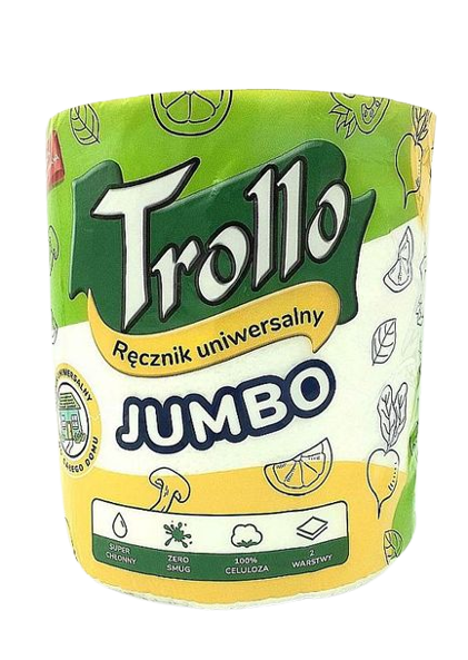 Бумажные полотенца Trollo Jumbo 2-слойные, 1 рулон 60м фото