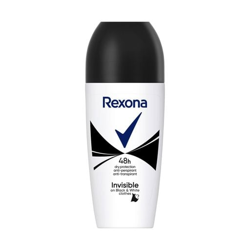 Шариковый антиперспирант Rexona Invisible 48H Невидимый на черном и белом, женский, 50 мл фото