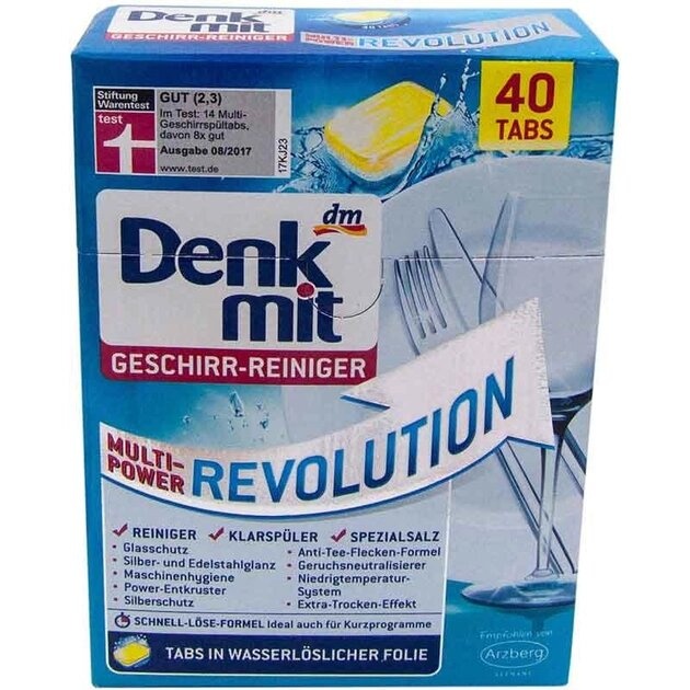 Таблетки для посудомоечных машин Denkmit Revolution 40 шт. фото