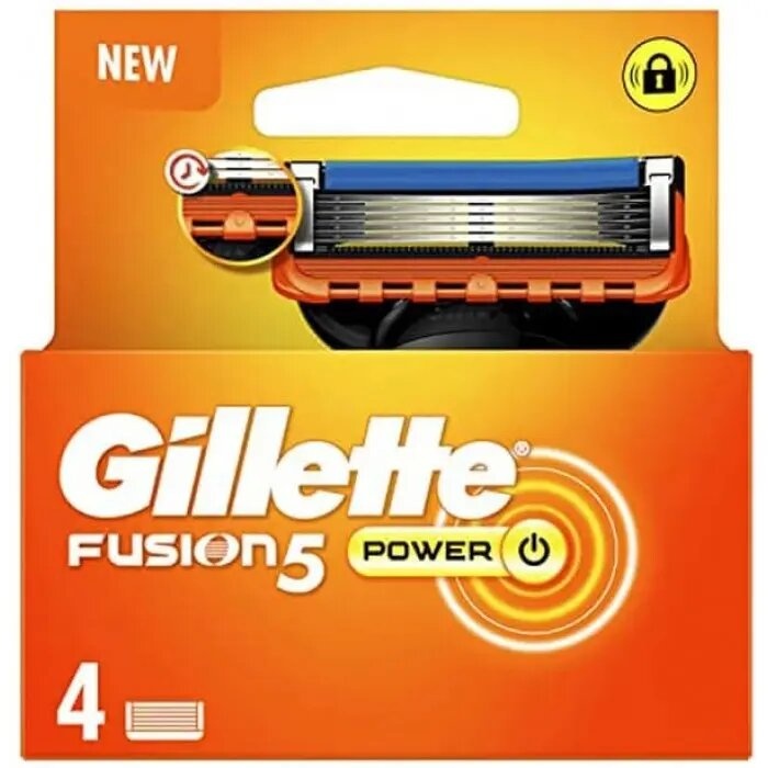 Сменные кассеты для бритья Gillette Fusion 5 Power, 4 шт фото