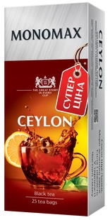 Чай черный пакетированный Мономах Ceylon Tea 25 х 1.5 г фото