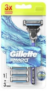 Станок для гоління чоловічий (Бритва) Gillette Mach3 Start з 3 змінними картриджами фото