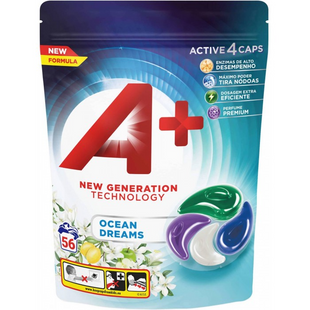 Капсули для прання А+ 4в1 Ocean Dream для всіх типів тканин, 56 шт фото