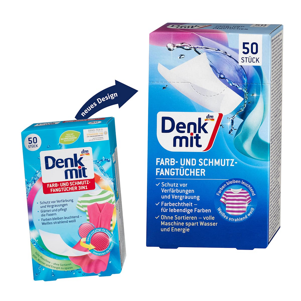 Абсорбуючі серветки для прання кольорових речей Denkmit, 50 шт. фото