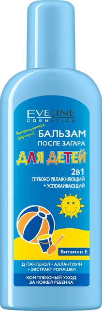 Бальзам після засмаги Eveline Cosmetics Sun Care для дітей 2в1 Зволожуючий та заспокійливий 150 мл фото