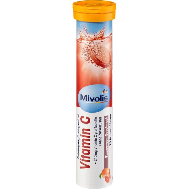 Шипучі таблетки-вітаміни Mivolis Vitamin C, 20 шт фото