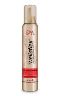 Мусс для волос Wella Wellaflex для горячей укладки сильной фиксации 200 мл фото