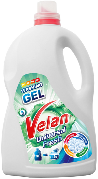 Гель для прання Velan Universal Fresh 5 л фото