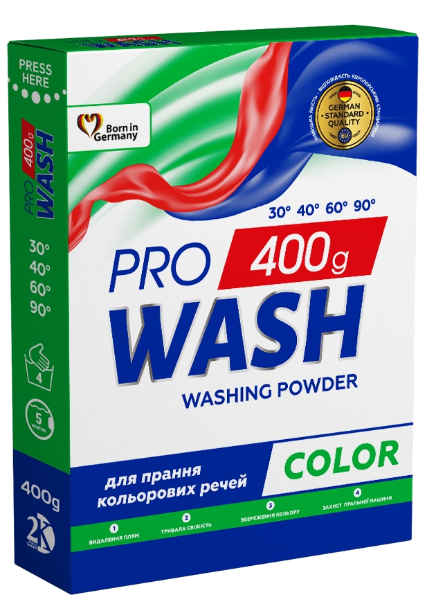 Стиральный порошок ProWash Color, для цветных тканей, 400г фото