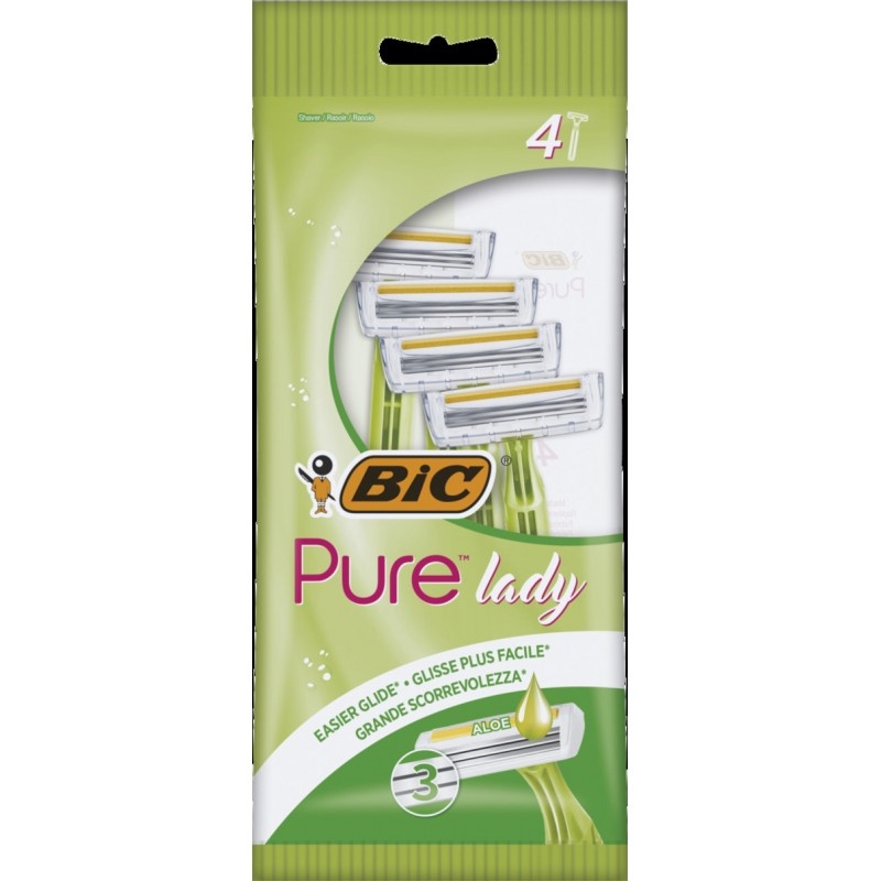 Станки бритвені BIC Pure Lаdy Aloe 4 шт з 3-ма лезами фото