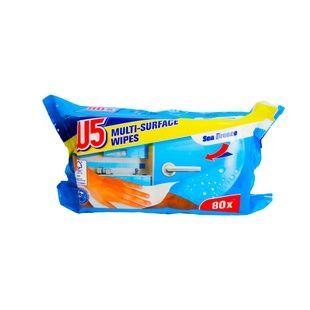 Влажные салфетки для уборки W5 Multi-Surface Wipes Sea Breeze, 80шт фото